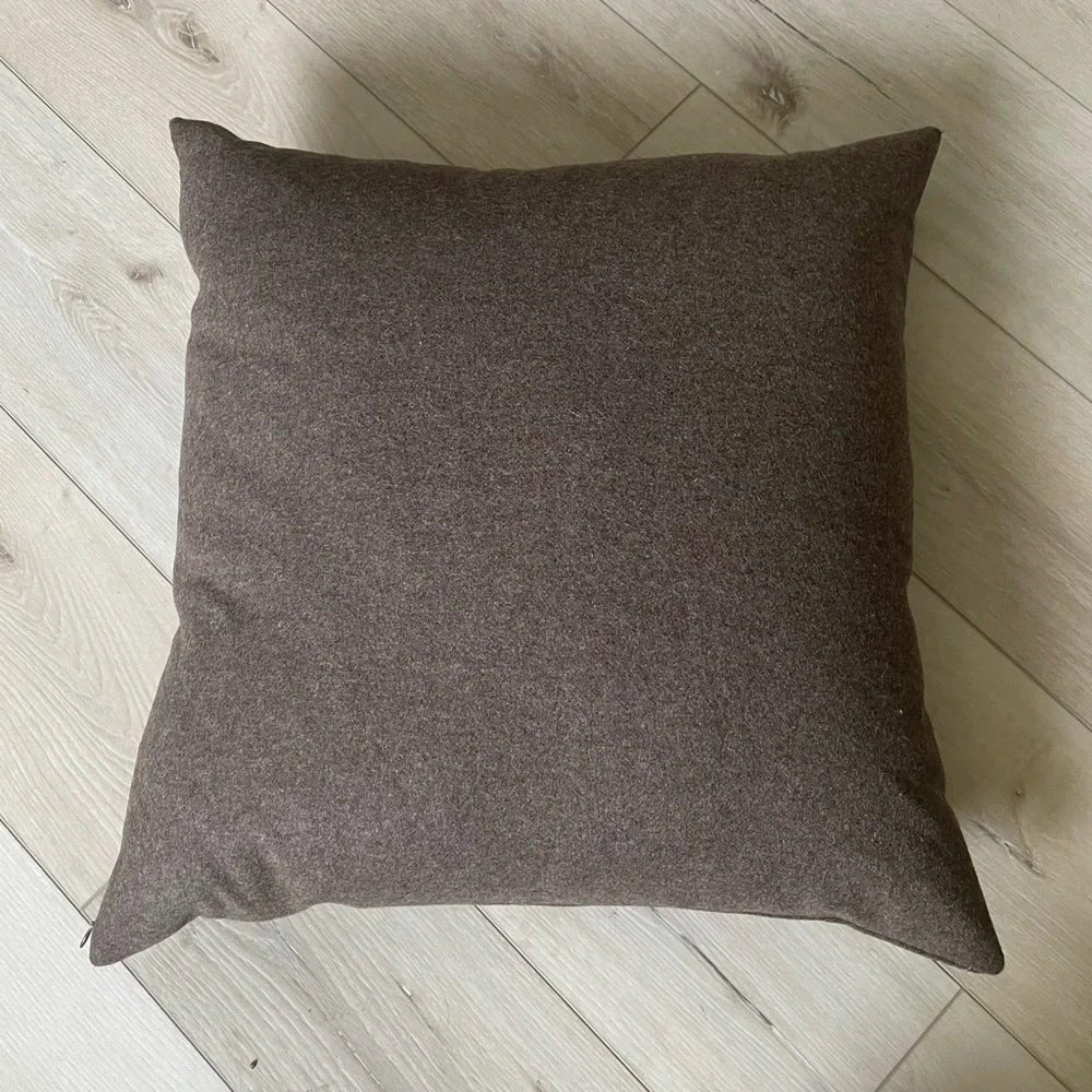 Brown Wool Square Accent Throw Pillow